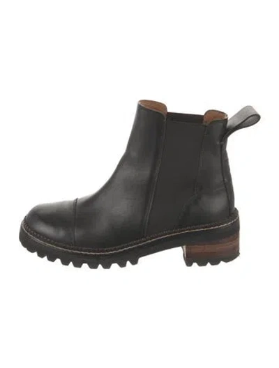 Pre-owned See By Chloé Leather Chelsea Boots In Black