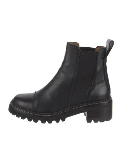 Pre-owned See By Chloé Leather Chelsea Boots In Black