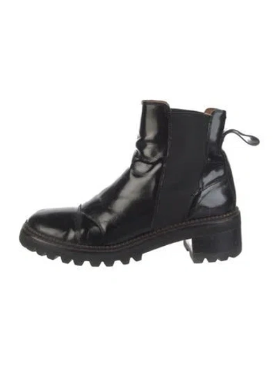 Pre-owned See By Chloé Leather Chelsea Boots In Black