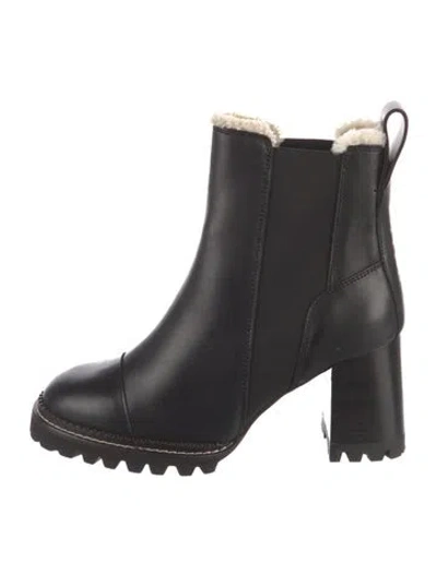 Pre-owned See By Chloé Leather Chelsea Boots In Black