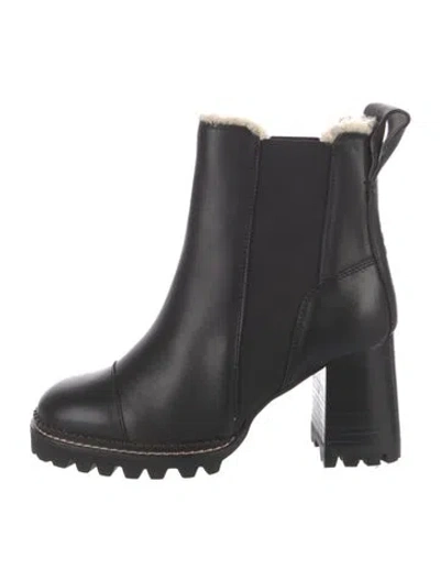 Pre-owned See By Chloé Leather Chelsea Boots In Black