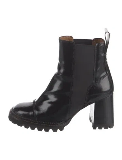 Pre-owned See By Chloé Leather Chelsea Boots In Black