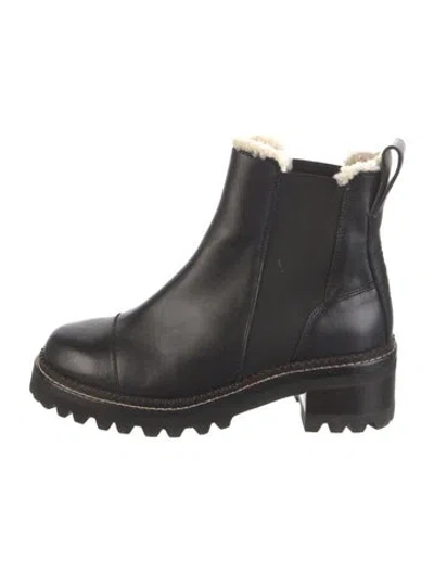 Pre-owned See By Chloé Leather Chelsea Boots In Black