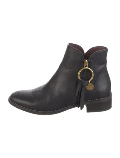 Pre-owned See By Chloé Leather Chelsea Boots In Black