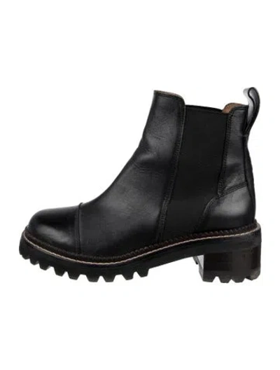 Pre-owned See By Chloé Leather Chelsea Boots In Black