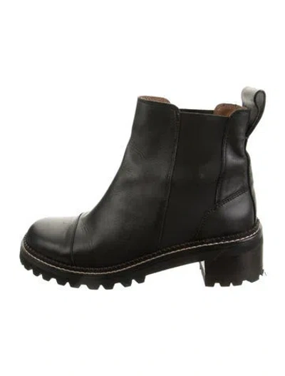Pre-owned See By Chloé Leather Chelsea Boots In Black