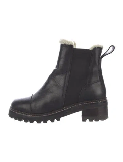 Pre-owned See By Chloé Leather Chelsea Boots In Blue