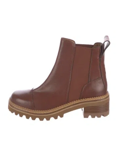 Pre-owned See By Chloé Leather Chelsea Boots In Brown