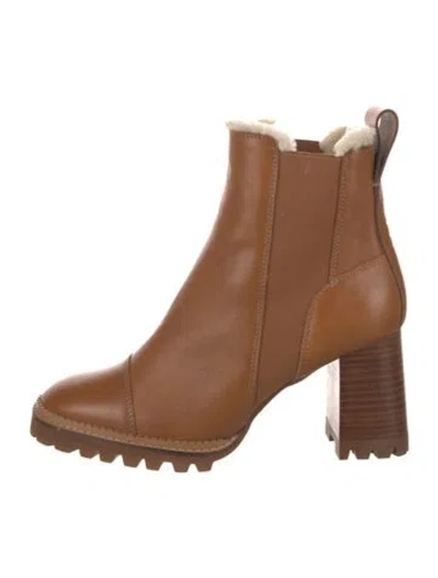Pre-owned See By Chloé Leather Chelsea Boots In Brown