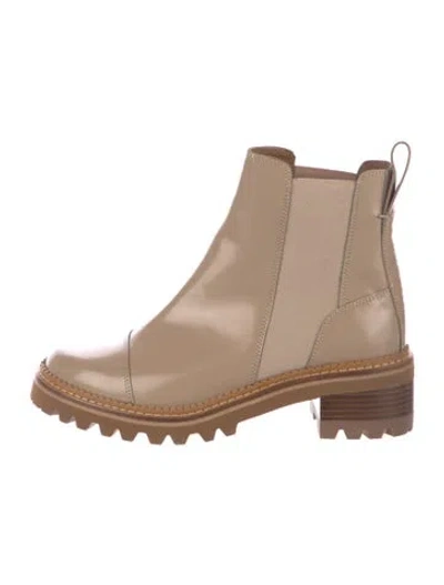 Pre-owned See By Chloé Leather Chelsea Boots In Neutral