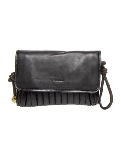 Pre-owned See By Chloé Leather Clutch In Grey