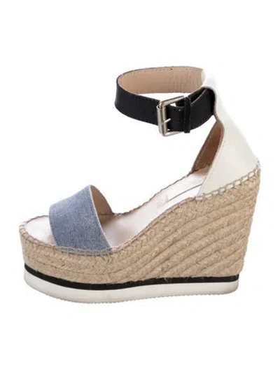 Pre-owned See By Chloé Leather Colorblock Pattern Espadrilles