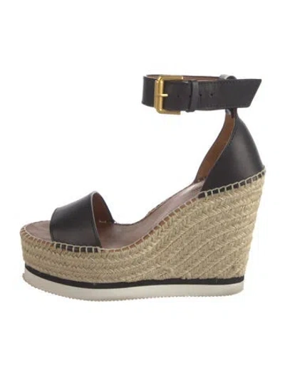 Pre-owned See By Chloé Leather Colorblock Pattern Espadrilles