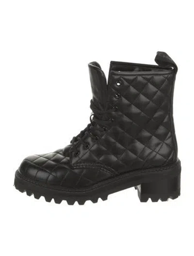 Pre-owned See By Chloé Leather Combat Boots In Black