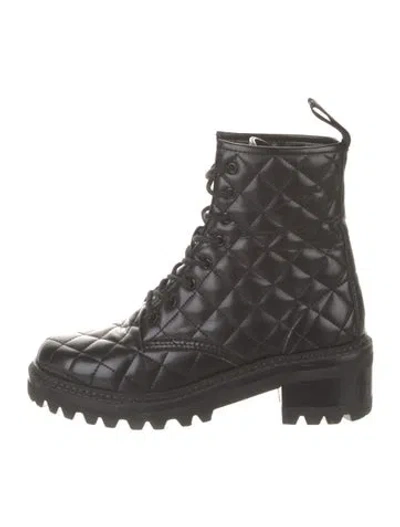 Pre-owned See By Chloé Leather Combat Boots In Black
