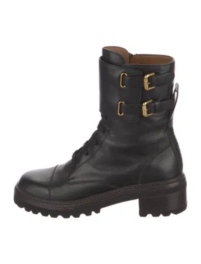 Pre-owned See By Chloé Leather Combat Boots In Multi