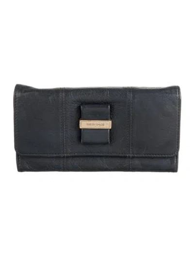 Pre-owned See By Chloé Leather Continental Wallet In Blue