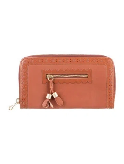 Pre-owned See By Chloé Leather Continental Wallet In Brown