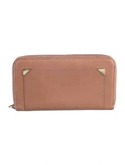 Pre-owned See By Chloé Leather Continental Wallet In Neutrals