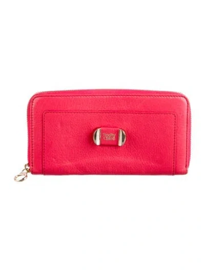 Pre-owned See By Chloé Leather Continental Wallet In Pink