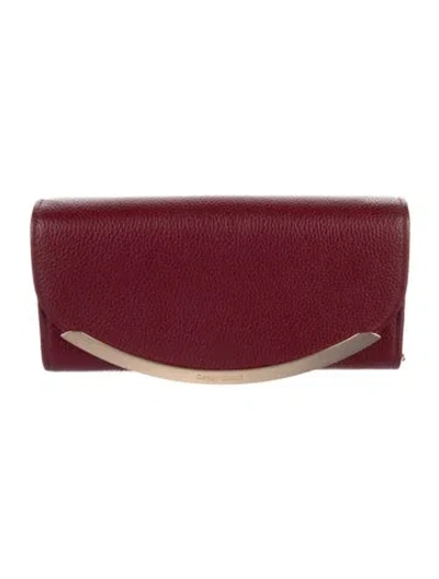 Pre-owned See By Chloé Leather Continental Wallet In Red