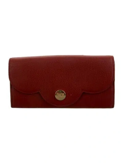 Pre-owned See By Chloé Leather Continental Wallet In Red