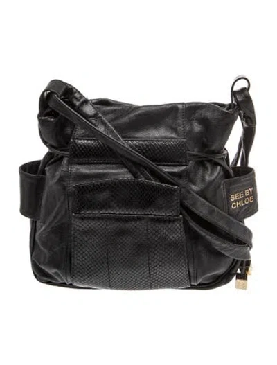 Pre-owned See By Chloé Leather Crossbody Bag In Black
