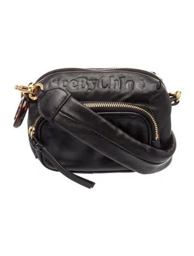 Pre-owned See By Chloé Leather Crossbody Bag In Black