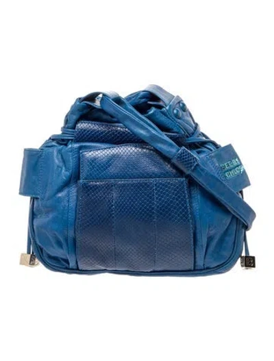 Pre-owned See By Chloé Leather Crossbody Bag In Blue