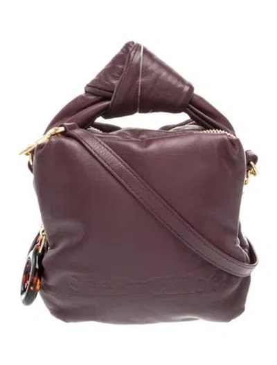 Pre-owned See By Chloé Leather Crossbody Bag In Burgundy