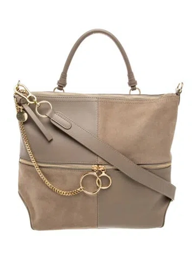 Pre-owned See By Chloé Leather Crossbody Bag In Neutral