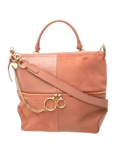 Pre-owned See By Chloé Leather Crossbody Bag In Pink
