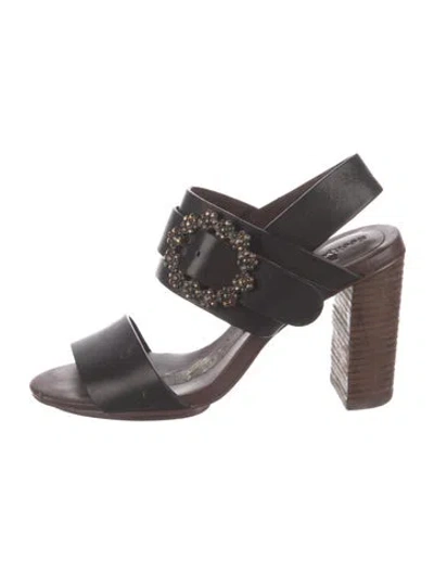Pre-owned See By Chloé Leather Crystal Embellishments Pumps In Black