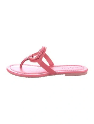 Pre-owned See By Chloé Leather Cutout Accent Flip Flops In Pink