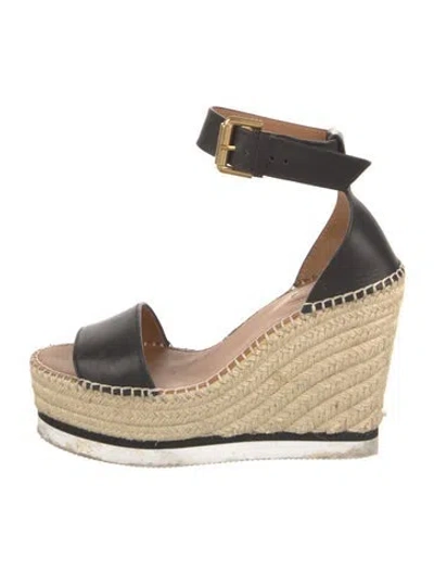 Pre-owned See By Chloé Leather D'orsay Flats In Black