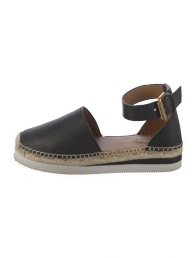 Pre-owned See By Chloé Leather D'orsay Flats In Black