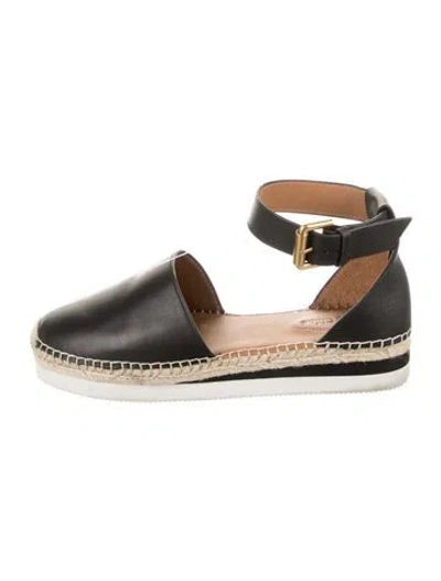 Pre-owned See By Chloé Leather Espadrilles In Black