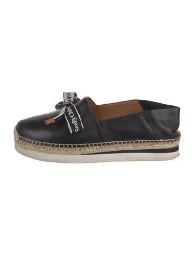 Pre-owned See By Chloé Leather Espadrilles In Black
