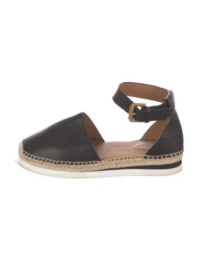 Pre-owned See By Chloé Leather Espadrilles In Black