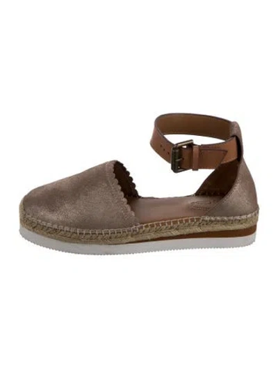 Pre-owned See By Chloé Leather Espadrilles In Brown