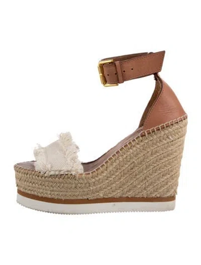 Pre-owned See By Chloé Leather Espadrilles In Brown