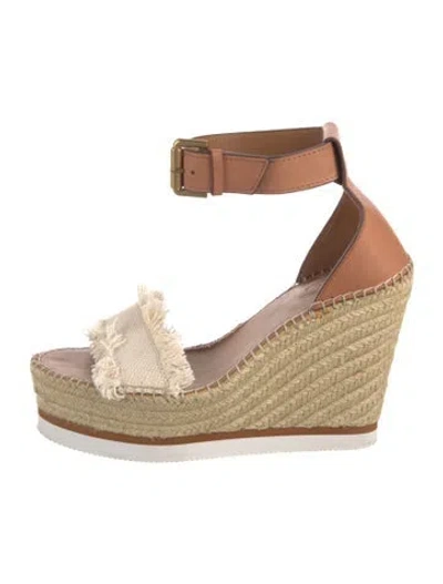 Pre-owned See By Chloé Leather Espadrilles In Brown