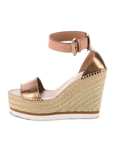 Pre-owned See By Chloé Leather Espadrilles In Brown