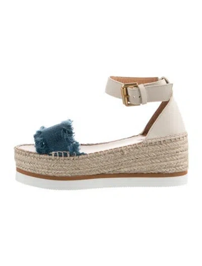Pre-owned See By Chloé Leather Espadrilles In Gold
