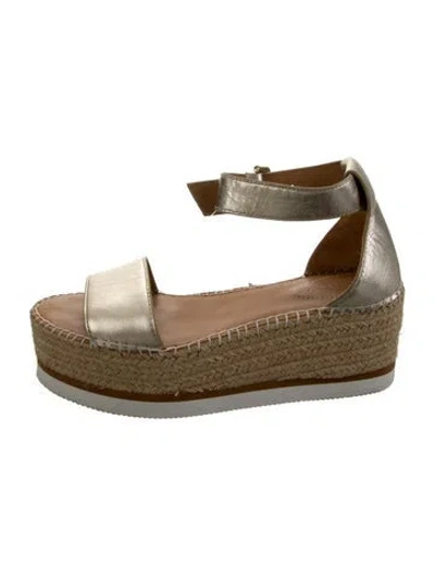 Pre-owned See By Chloé Leather Espadrilles In Gold/metallic