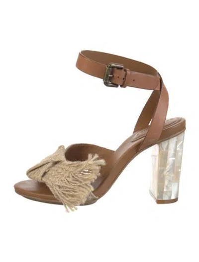 Pre-owned See By Chloé Leather Espadrilles In Neutral