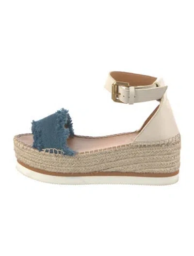 Pre-owned See By Chloé Leather Espadrilles In Neutral