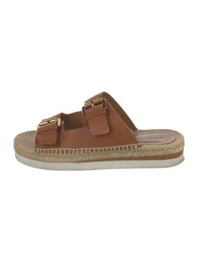 Pre-owned See By Chloé Leather Espadrilles In Neutral