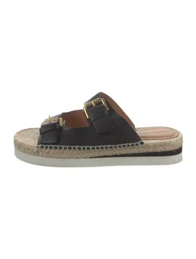 Pre-owned See By Chloé Leather Espadrilles In Neutral