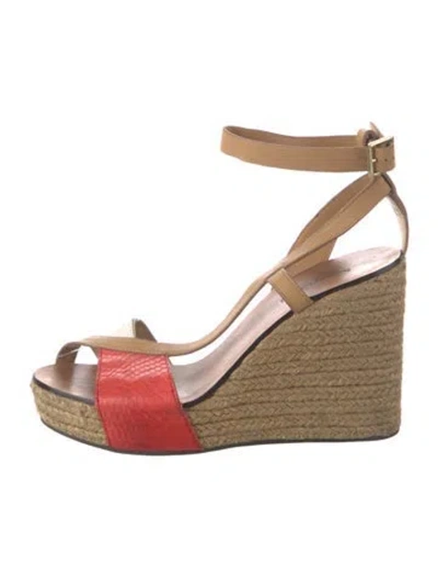 Pre-owned See By Chloé Leather Espadrilles In Neutrals